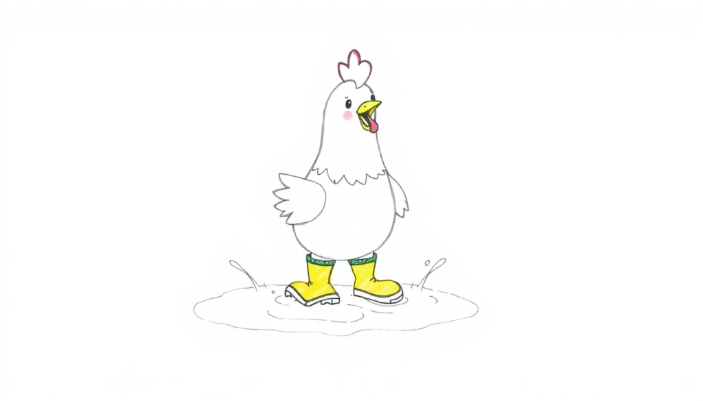 Chicken in Rain Boots