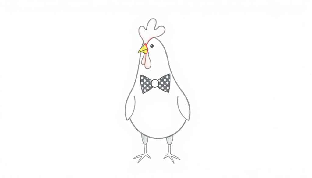 Chicken with a bow tie