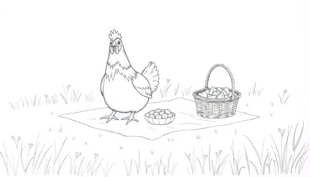 Chicken with a Picnic Basket