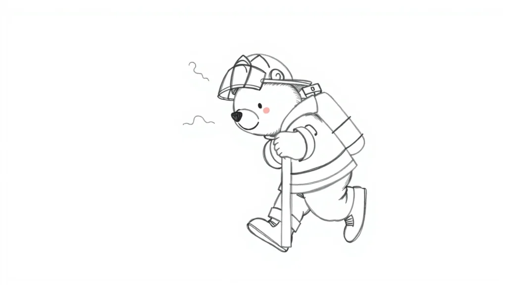 Draw Firefighter Bear