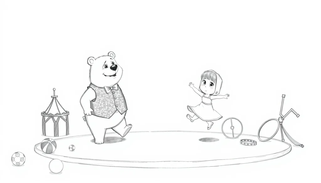 Draw Masha and Bear’s Circus