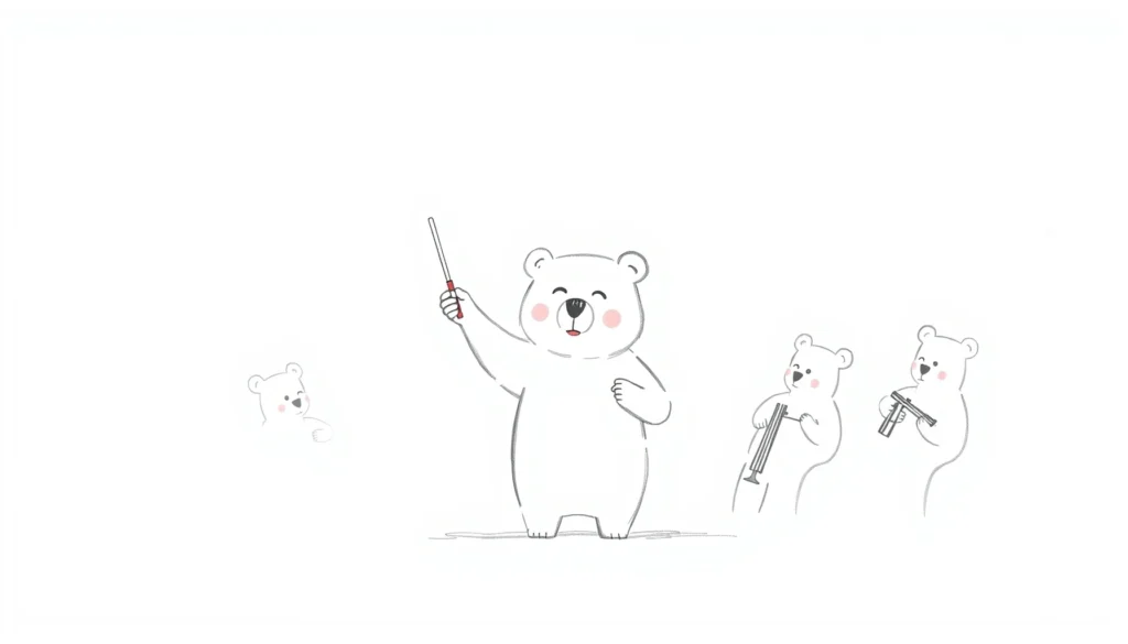 Draw Orchestra Conductor Bear