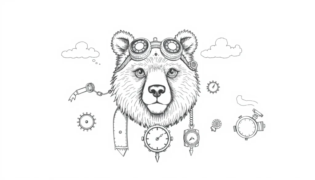 Draw Time Traveler Bear Steampunk