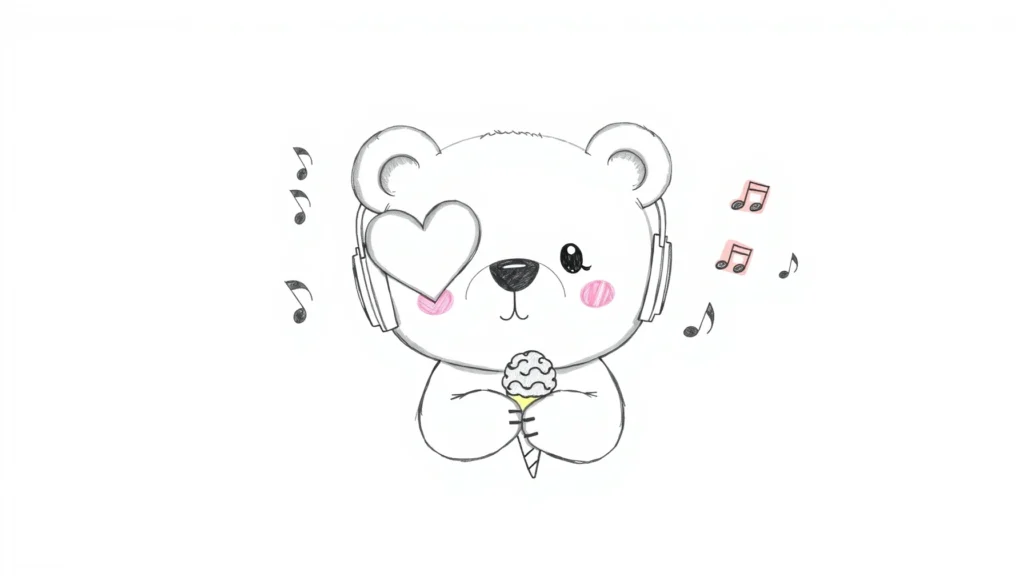 Music-Loving Kawaii Bear