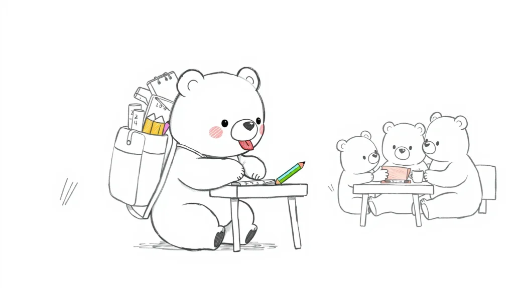 School Kawaii Bear