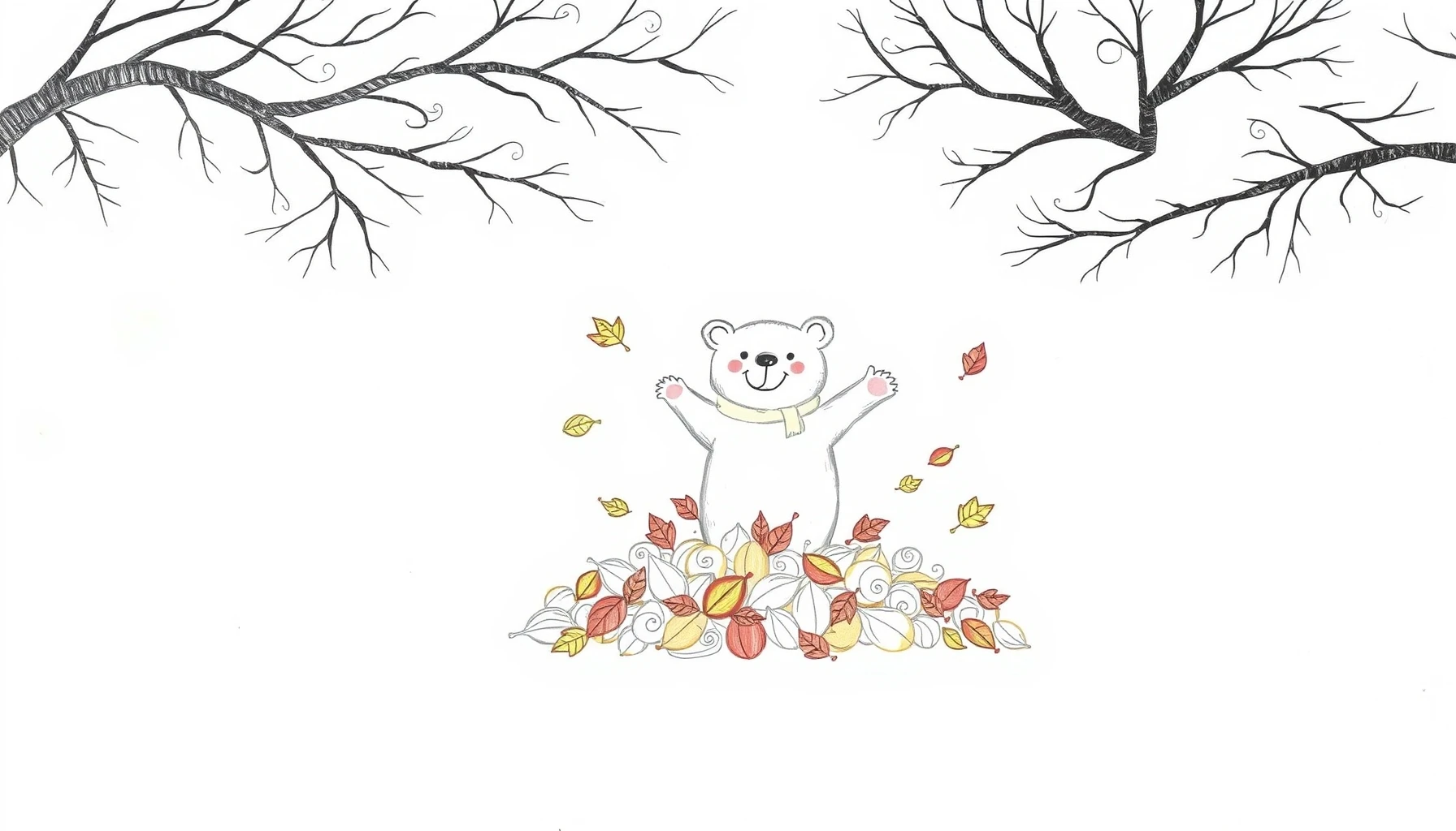 Autumn Bear in Leaves