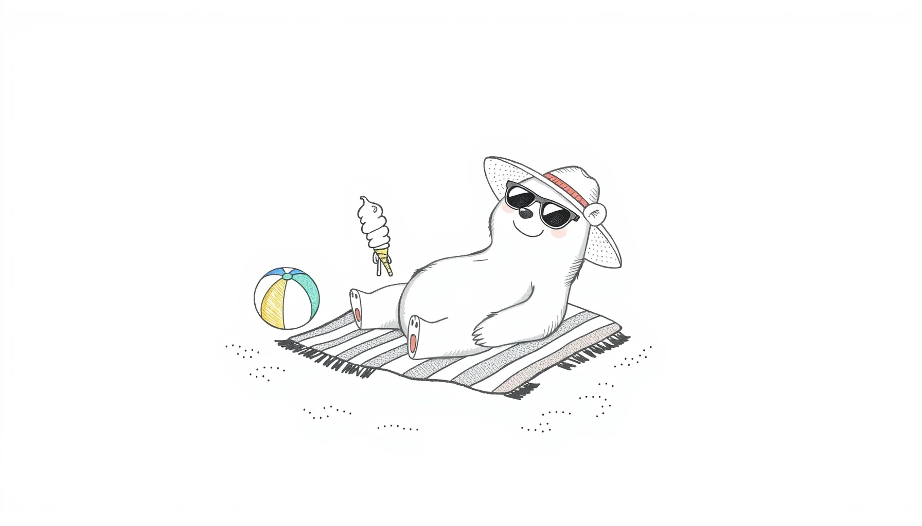 Beach Bear in Summer Beach time