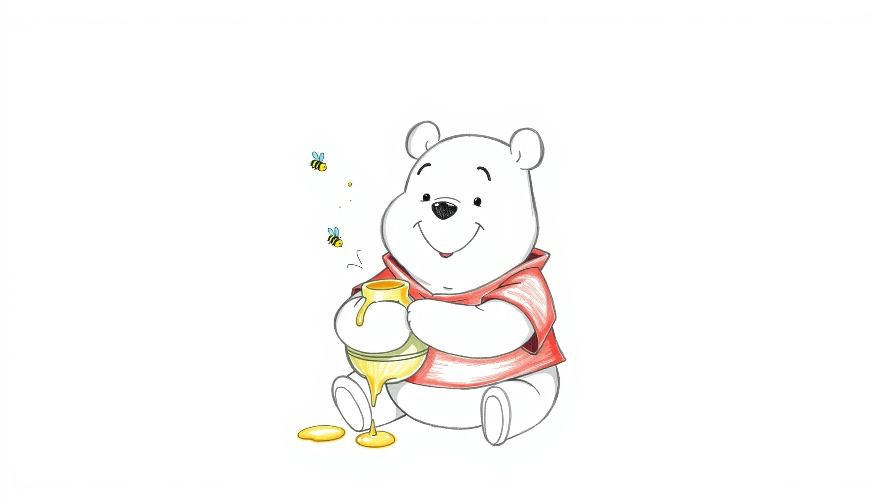 Draw Honey-Loving Pooh Bear