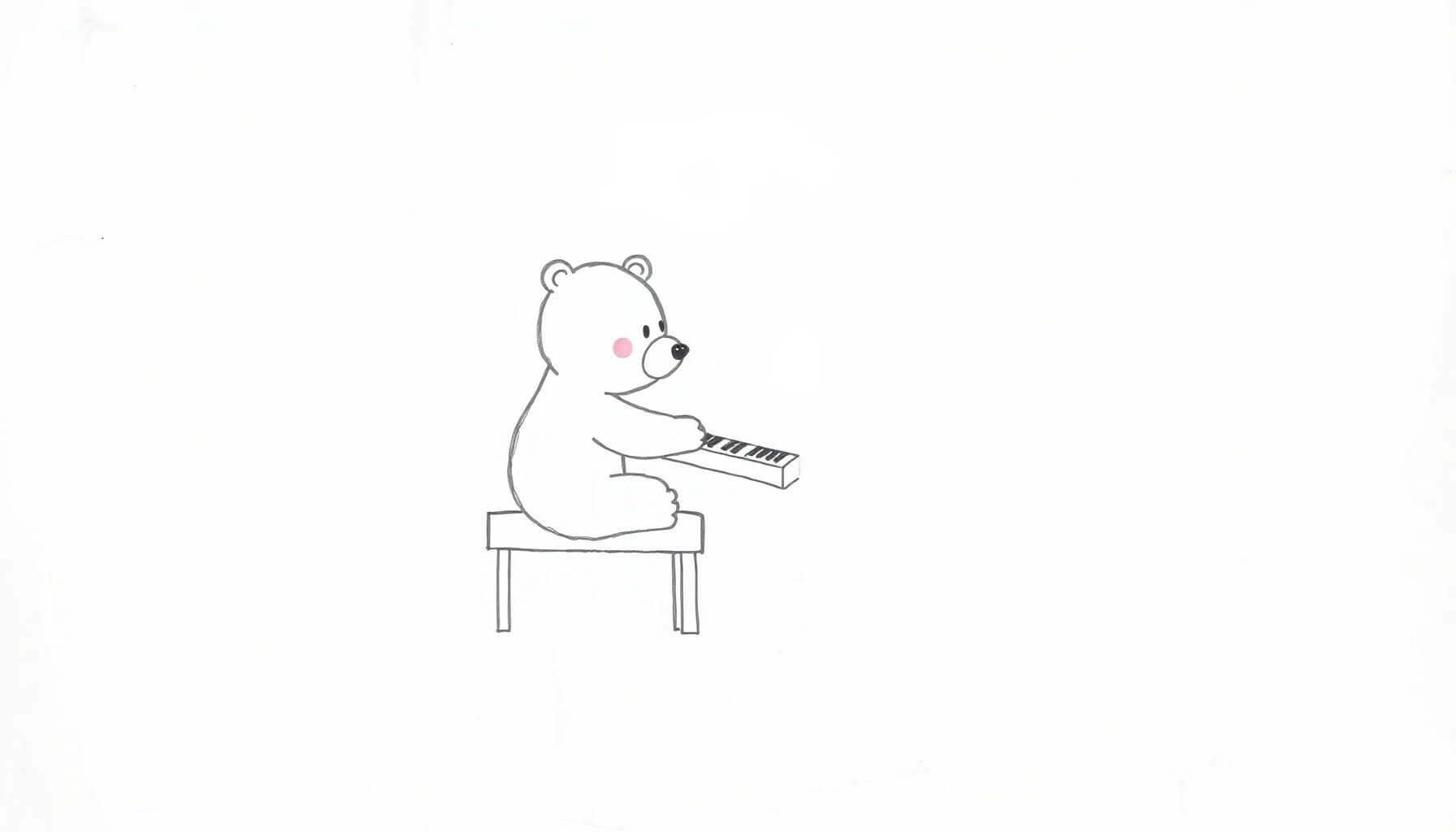 Draw Piano Bear