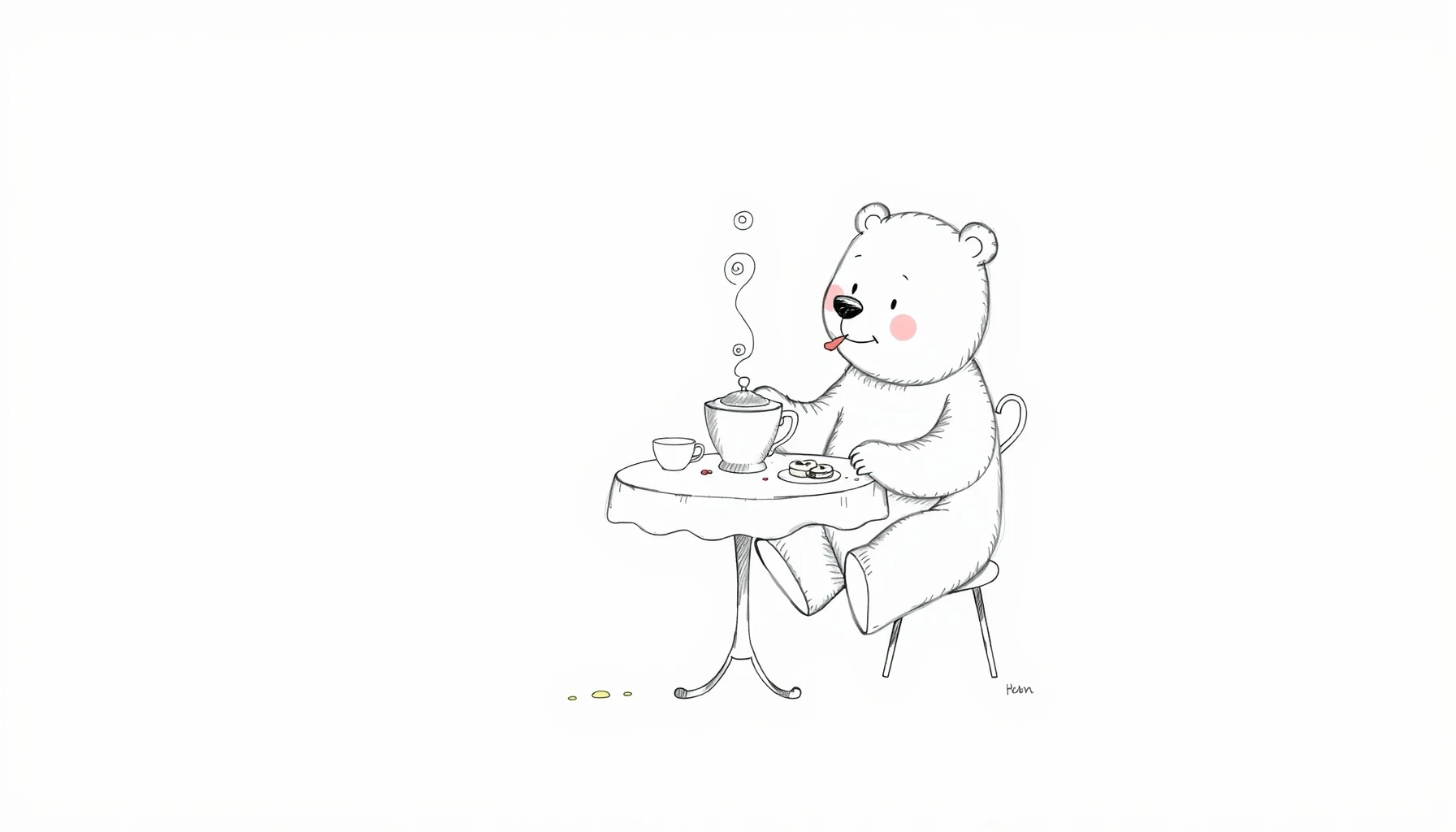 Draw Tea Time Bear