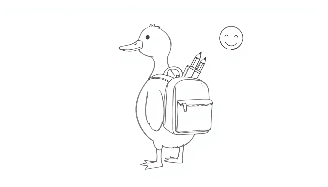 Duck with a backpack