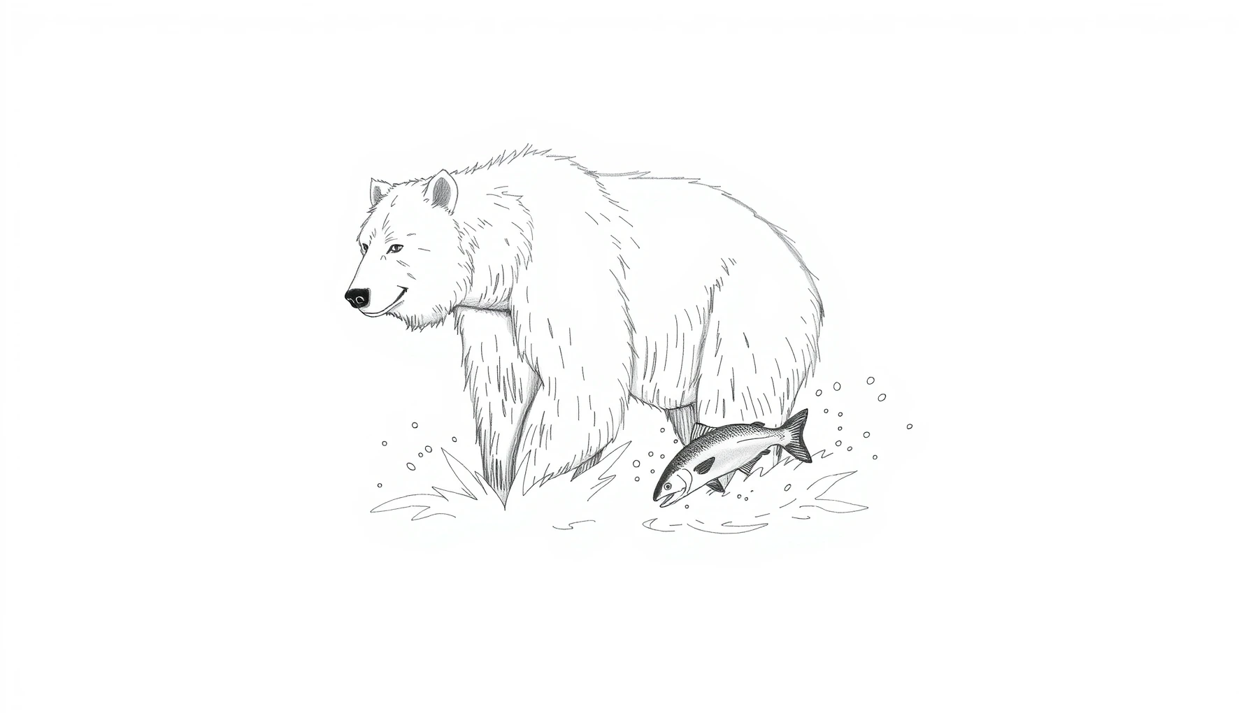 River Grizzly Bear Drawing