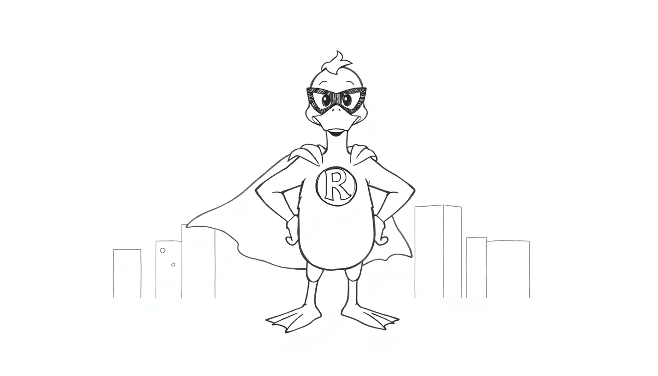 Superhero Duck Drawing