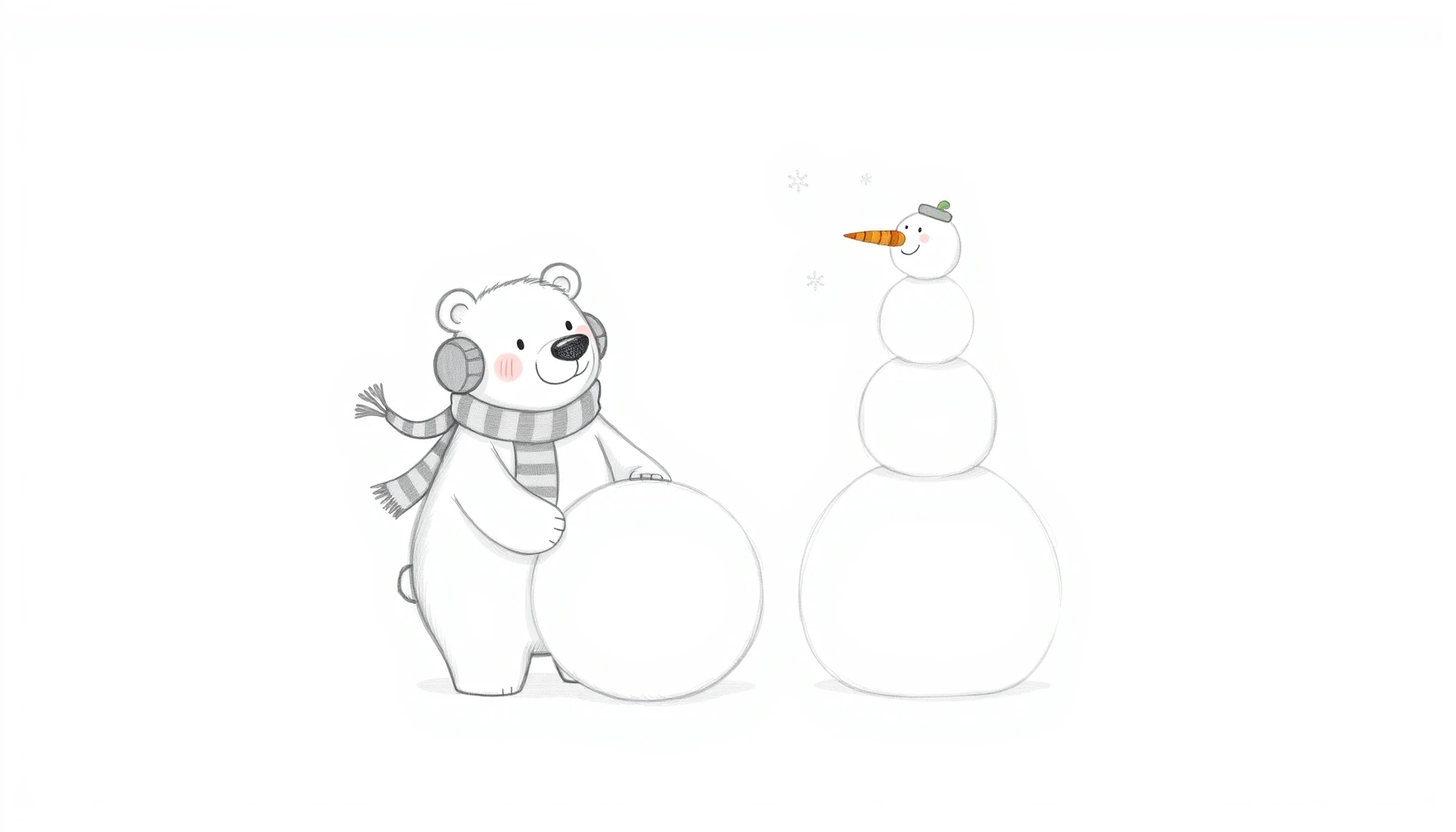 Winter Bear and Snowman Time